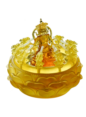 琉璃发光水供五姓黄财神黑财神