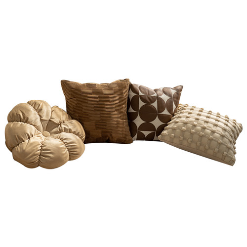 法式抱枕侘寂风高级靠枕现代简约客厅norwe棕色组合床头沙发意式