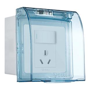 公牛防水溅明装明线盒一开16a三孔带开关插座16安热水器防溅盒