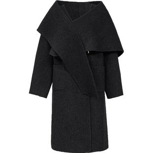 Vero Moda毛呢大衣2026春季新款含绵羊毛桑蚕丝围巾外套32544S023