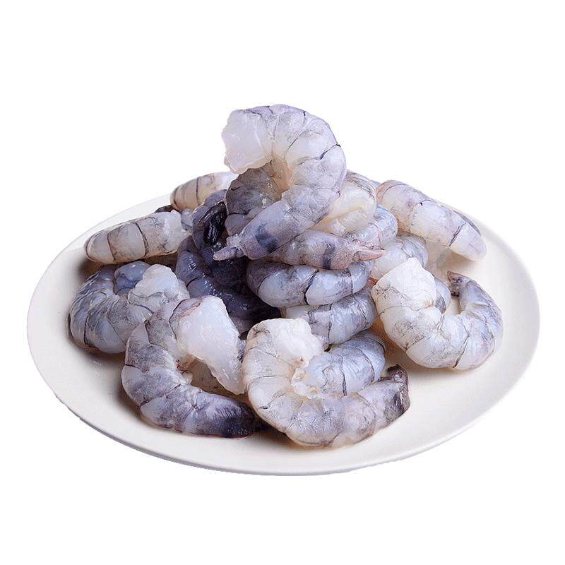 国联水产黑虎虾仁鲜冻新鲜低脂去虾线速冻冷冻虾肉~51/60只/磅