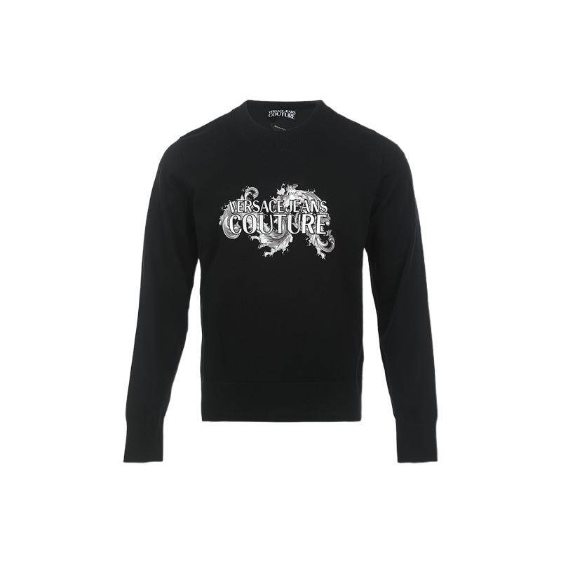 【自营】Versace Jeans Couture男士图案刺绣圆领宽松针织衫毛衣