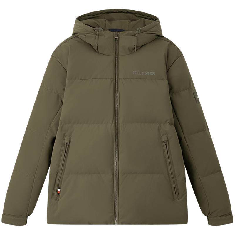 Tommy男装通勤连帽短款鹅绒服
