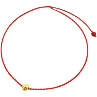 珠子挂绳手工编织金挂坠本命年玉珠路路通红色项链吊坠细款绳子