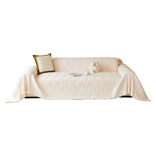 2026秋冬新款一片式沙发盖布巾通用轻奢高级感奶油风防滑防猫抓