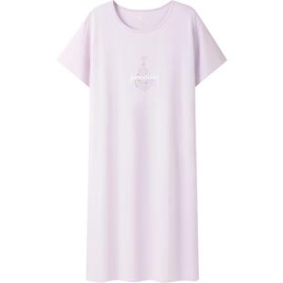 三枪春夏薄款纯棉睡裙女款宽松舒适手感软糯甜美可爱轻盈裸感家居