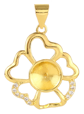 珍珠吊坠空托女万能吊坠扣头配件