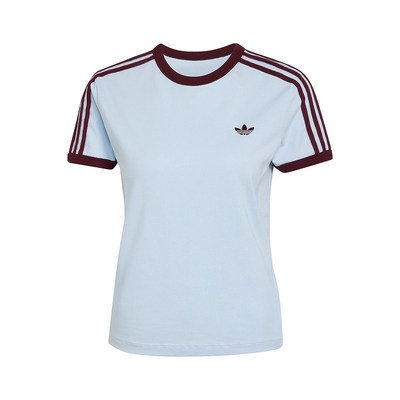 阿迪达斯三叶草女装2026夏季纯棉撞色修身休闲运动短袖T恤 KD3684