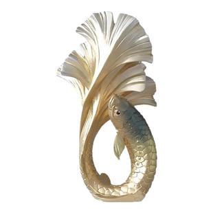 锦鲤摆件轻奢高级感小众客厅旺宅酒柜电视柜入户玄关桌面装饰品