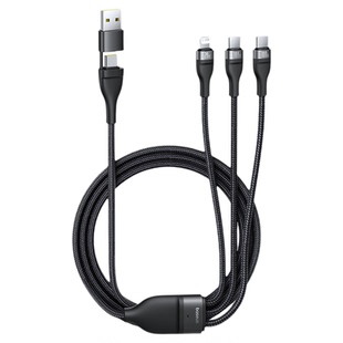 倍思数据线三合一适用苹果17充电线一拖三华为iPhone16pro手机PD100W快充二拖三车载ctoc口双typec平板笔记本