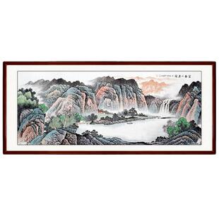 纯人工手绘富春山居图国画山水画真迹客厅装饰画芯卷轴可带框挂画