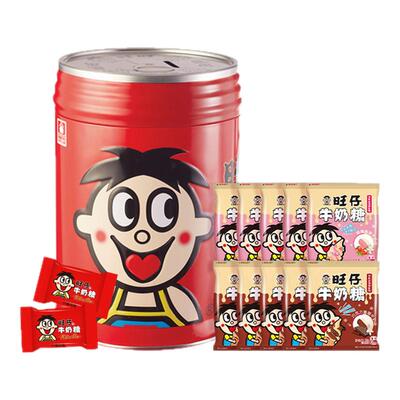 旺旺旺仔牛奶糖存钱罐518g铁罐