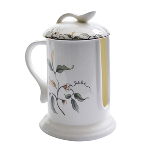 骨瓷勺笼勺子筒调羹筒盒收纳桶瓷桶装勺子小玛戈桶陶瓷带盖餐桌