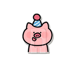 快乐小猪牙刷漱口杯置物架壁挂儿童牙杯架免打孔挂墙式电动牙刷架