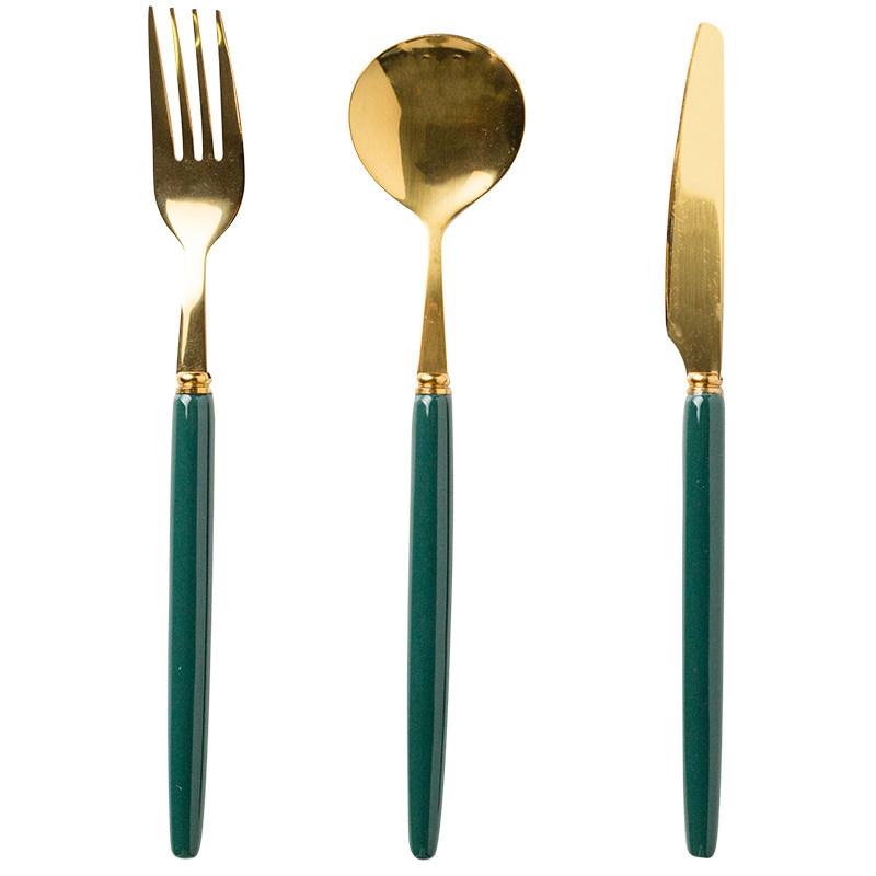 叉勺套装北欧金色叉子日式甜品
