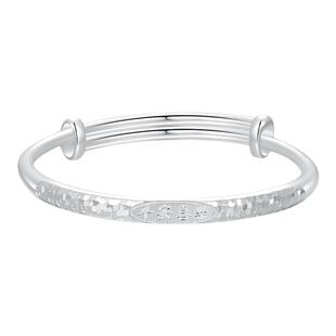 中国黄金碎冰冰平安喜乐手镯纯银足银999手镯银镯送女友女神节