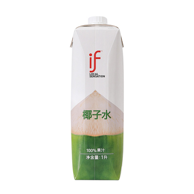 泰国进口if100%椰子水1L装大瓶