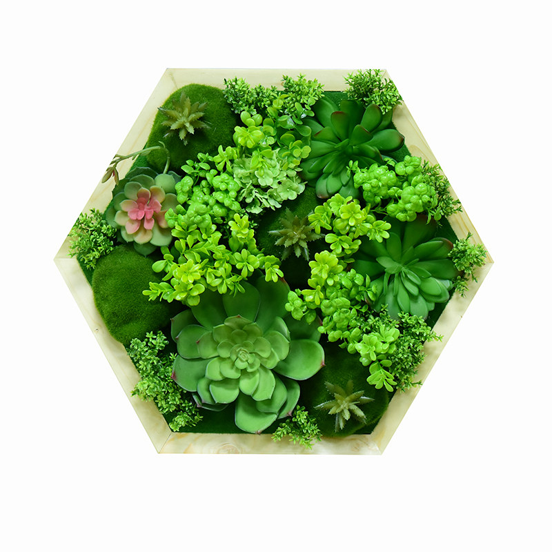 仿真多肉绿植相框挂背景墙绿植鹿头北欧墙饰壁挂客厅挂件墙壁装饰
