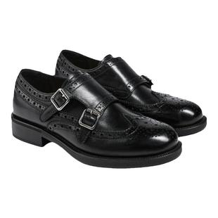 fed布洛克鞋春季新款女鞋黑色小皮鞋粗跟单鞋牛津鞋女D0411-ZC355