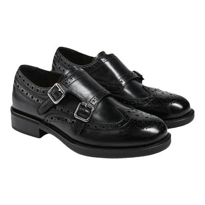 中跟粗跟单鞋布洛克乐福鞋孟克鞋