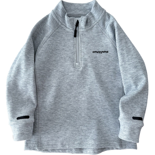 糯糯衣 男童立领半拉链打底衫春秋冬三季保暖长袖T恤弹力运动上衣