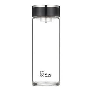 希诺新款单层玻璃杯大容量泡茶杯办公室水杯加厚家用车载杯子礼盒