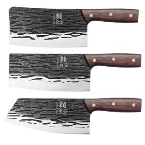 龙泉菜刀套装锰钢锻打家用超快锋利厨师专用切肉切片砍骨刀具厨房