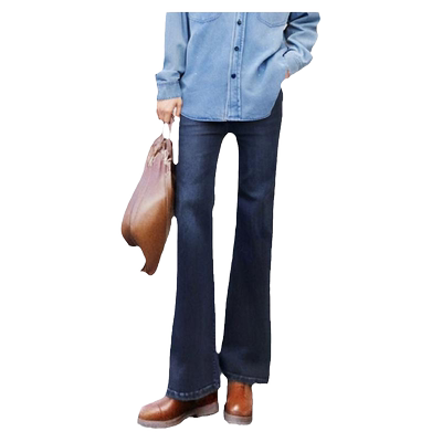 360度四面弹微喇长裤撞色