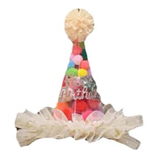 女孩公主生日帽发箍头饰网纱儿童宝宝周岁派对仪式感装饰场景布置