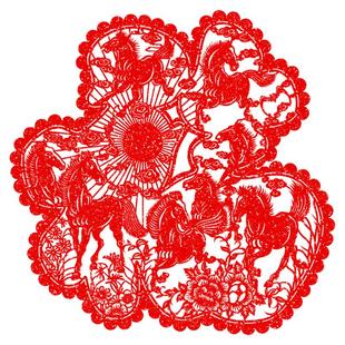 2026马年春节装饰新年福字门贴特色雕刻植绒布剪纸窗花玻璃贴墙贴