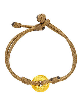 铜钱手绳编织李福记男女儿童足金