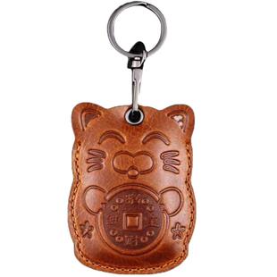 真皮门禁卡套电梯卡套迷你公交卡套招财猫感应水滴小长方形钥匙扣