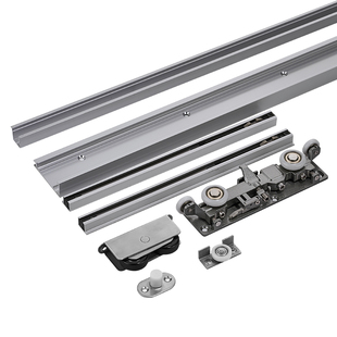 固特幽灵门隐形轨道专用五金配件双向缓冲推拉平移门吊滑无轨吊轮