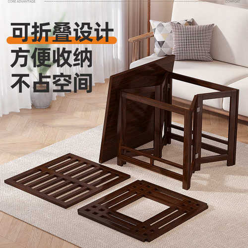 小户型取暖餐桌长正方形简易炕桌新款可摺叠小桌子家用实木烤火架