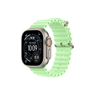 适用苹果手表apple watch s11表带iwatch ultra3新款海洋硅胶腕带s10透气防水9高级8运动7霓虹绿色6表链2配件