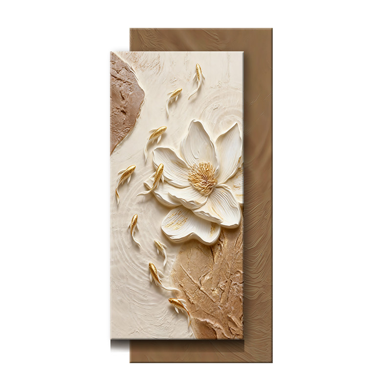 现代简约玄关九鱼图氛围灯装饰画