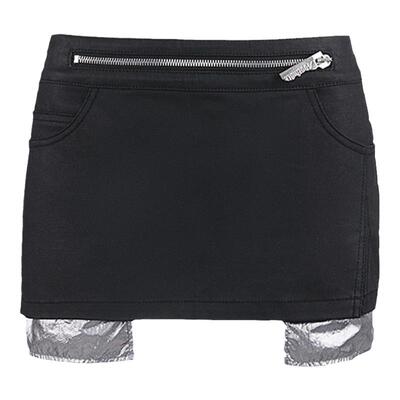 复古机能牛仔迷你短裙