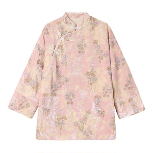 新中式丝绒加绒长款汉服上衣