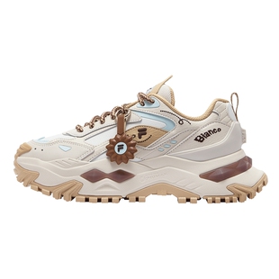 FILA FUSION斐乐潮牌女鞋BIANCO DX厚底潮鞋2025冬新款复古跑步鞋