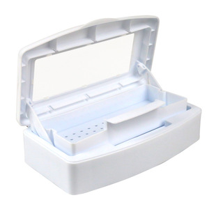 美甲美睫消毒盒收纳盒塑料清洁盒双层分隔酒精浸泡工具盒杀菌盒子