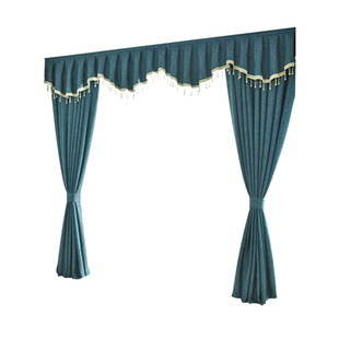 萱丽鹏定制飘窗窗帘帘头窗幔帷幔遮光凸窗卧室加厚棉麻窗帘成品