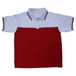 初高中小学生夏季校服大红拼白短袖POLO衫男女通用运动休闲可定制