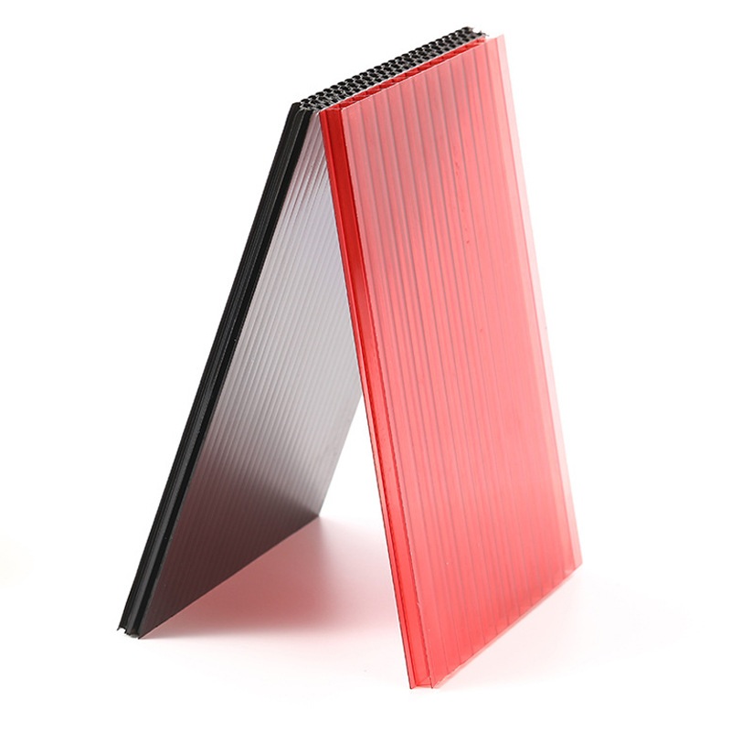 黑色蜂窝型PC阳光板 不透光多层中空聚碳酸酯板加工 PC阳光板