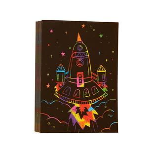 六品堂a4刮画纸小学生炫彩刮刮画幼儿园8k刮蜡纸儿童黑色刮刮纸