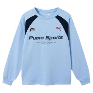 PUMA彪马新款儿童男童秋季长袖T恤轻盈透气POLO衫时尚宽松卫衣t
