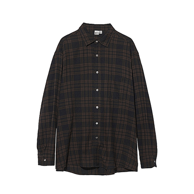 水洗做旧阴影宽松复古格纹衬衫