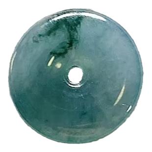 A货翡翠天空蓝平安扣吊坠天然烟紫小圆扣飘花起光冰种手链玉扣