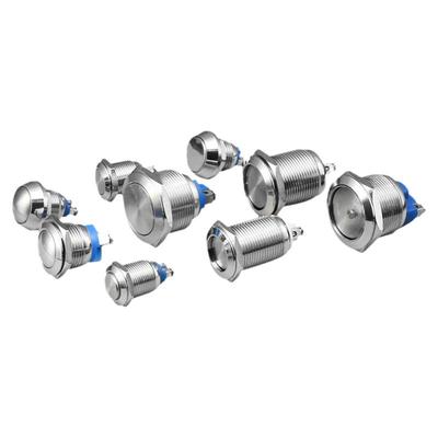 瑞沃尔304不锈钢金属按钮开关防溅水自锁复位点动螺丝脚门铃按键