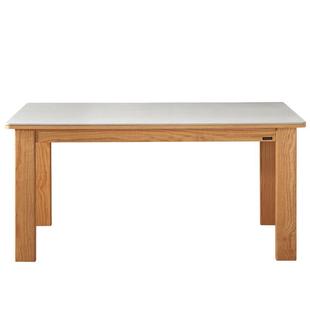 全友家居2025新款实木腿长方形饭桌原木风客厅家用小户型岩板餐桌