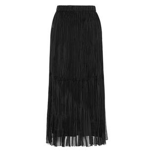 莱芙&middot;艾迪儿年夏季新品中长裙赠内里裙黑色直筒半身裙